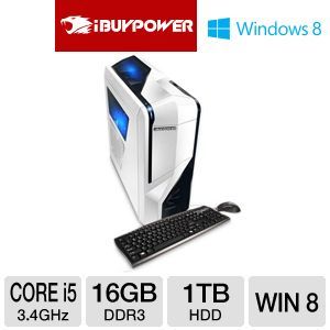 iBUYPOWER EXTREME TG919SLC Gaming PC   3rd Gen. Intel Core i5 3570K 3.4GHz, 16GB RAM, 1TB HDD, DVDRW, 2GB NVIDIA GeForce GTX 650, Windows 8 64 Bit, Liquid Cooling, Keyboard & Mouse