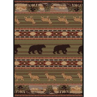 Alise Natural Lodge Green Area Rug (53 x 73)   Shopping