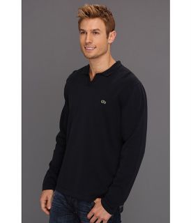 lacoste cotton johnny collar sweater eclipse blue