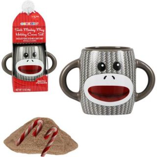 Galerie Sock Monkey Holiday Cocoa Set, Gray Holiday Gift, 4 pc