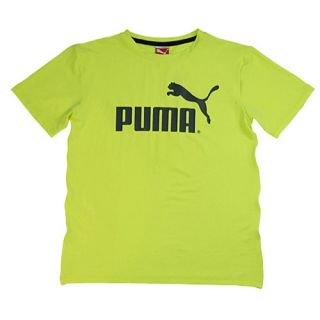 PUMA No.1 Logo S/S T Shirt   Boys Preschool   Casual   Clothing   Screaming Green