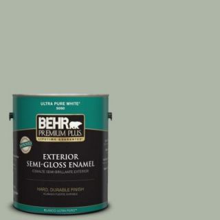 BEHR Premium Plus 1 gal. #ICC 56 Green Tea Semi Gloss Enamel Exterior Paint 540001