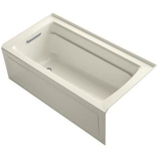 KOHLER Archer 5 ft. Left Drain Soaking Tub in Biscuit with Bask Heated Surface K 1123 LAW 96