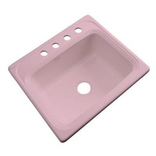 Thermocast Wellington Drop in Acrylic 25x22x9 in. 4 Hole Single Bowl Kitchen Sink in Dusty Rose 28462