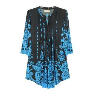 Womens 3/4 Sleeve Scroll Print Tunic: Updated Style at 