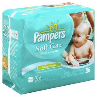 Pampers  Soft Care Wipes, Baby Fresh, 216 wipes
