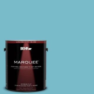 BEHR MARQUEE 1 gal. #M470 4 Azure Lake Flat Exterior Paint 445401