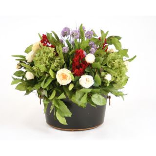 Silk Floral and Greenery Mix in Planter by Distinctive Designs