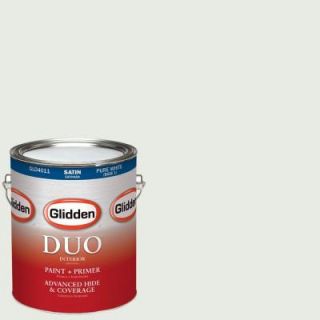 Glidden DUO 1 gal. #HDGCN15U Hint of Green Satin Latex Interior Paint with Primer HDGCN15U 01SA