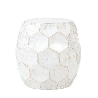 Home Decorators Collection Honeycomb 20 in. x 20 in. Accent Table in Distressed White 6679900410