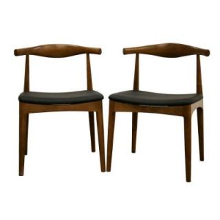 Baxton Studio Sonore Solid Wood Mid Century Style Accent Dining Chair in Brown (Set of 2) DC 593