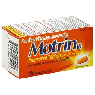Motrin  Ibuprofen, 200 mg, Coated Caplets, 100 caplets
