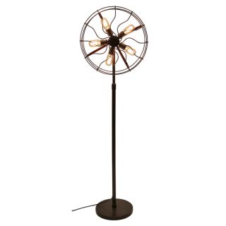 Ozzy Industrial Vintage Fan Floor Lamp   17623125  