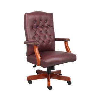 Boss Office Products Traditional Adjustable High Back Leather Office