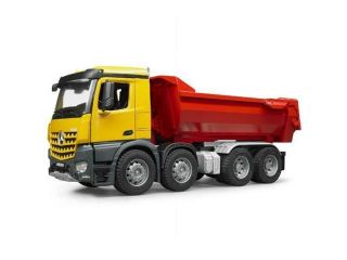Mercedes Benz Halfpipe Dump Truck Red & Yellow Vehicle Toy Bruder Trucks 03623