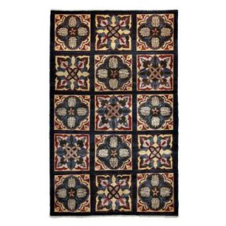 Solo Rugs Suzani Black 5 ft. 2 in. x 8 ft. 3 in. Indoor Area Rug M1732 60