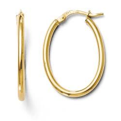 Italian 10k Gold Polished Oval Hinged Hoop Earrings   18554783