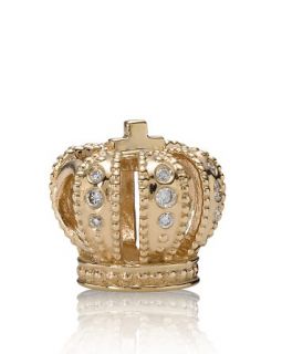 PANDORA Charm   Diamond & 14K Gold Royal Crown, .108 ct. t.w., Moments Collection