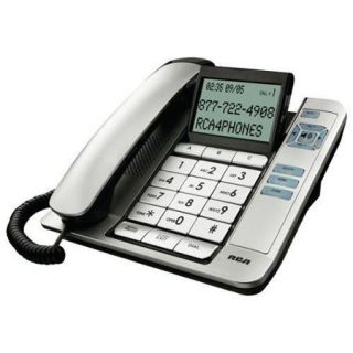 RCA Corded Desktop Phone with Caller ID (Silver)