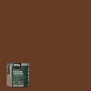 BEHR Premium 8 oz. #SC110 Chestnut Solid Color Weatherproofing All In One Wood Stain and Sealer Sample 501316