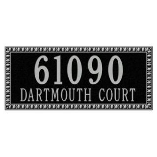 Whitehall Products Egg and Dart Rectangular Black/Silver Estate Wall Two Line Address Plaque 6109BS