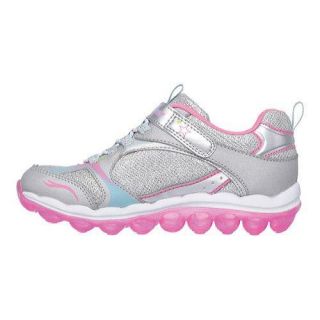 Girls Skechers Skech Air Bubble Beatz Bungee Lace Shoe Silver/Multi