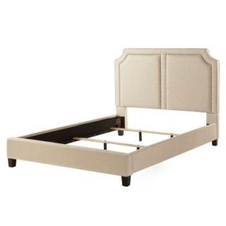 HomeSullivan Plaza Linen King Size Upholstered Bed in Oatmeal 40E700BK 1BLBDL