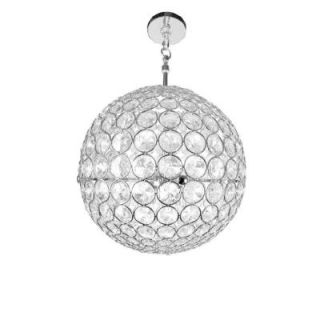 Checkolite Crystal Sphere 3 Light Chrome Crystal Hanging Chandelier 10955 15