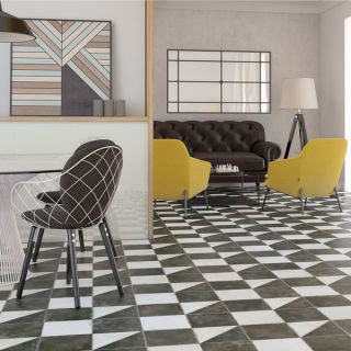 SomerTile 17.75x17.75 inch Royals Espiga Ceramic Floor and Wall Tile