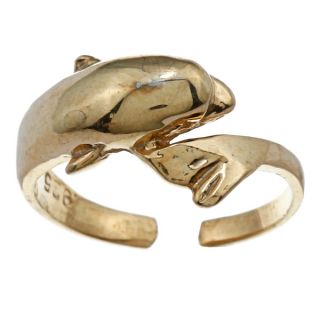 14k Yellow Gold over Silver Dolphin Adjustable Toe Ring   15280576