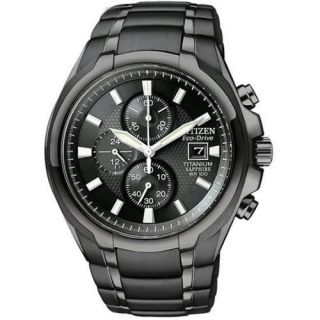 Citizen CA0265 59E Mens Black Titanium Eco Drive Chronograph Black Dial Sapphire