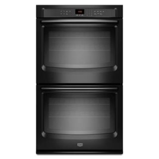 Maytag 30 in. Double Electric Wall Oven Self Cleaning in Black MEW7630AB