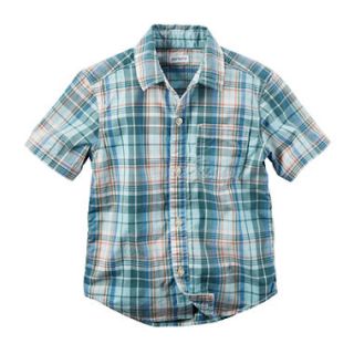 Carters® Plaid Short Sleeve Shirt   Toddler Boys 2t 5t