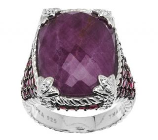 Judith Ripka Sterling 1.85ct Gemstone Monaco Ruby Ring —