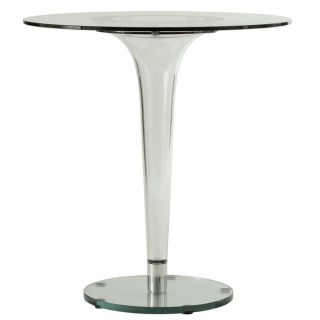 Somette Linden Modern 28 inch Round Glass Accent Dining Table