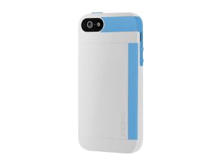 Open Box: Incipio Stowaway Optical White / Cyan Blue Solid Credit Card Hard Shell Case w/ Silicone Core for iPhone 5 / 5S IPH 853