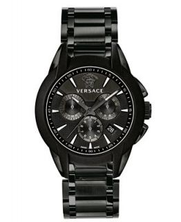 Versace Watch, Mens Swiss Chronograph Character Black PVD Stainless