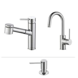 KRAUS Mateo Single Handle Pull Out Sprayer Kitchen Faucet with Soap Dispenser in Chrome KPF 2610 2600 41CH