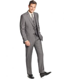 Lauren Ralph Lauren Slim Fit Mid Grey Pindot Vested Suit   Suits