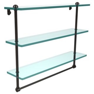 Mambo Collection 22 inch Triple Tiered Glass Shelf with Integrated