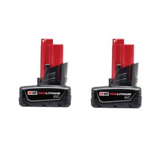 Milwaukee M12 12 Volt Lithium Ion XC High Capacity Battery (2 Pack) 48 11 2412