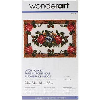 Wonderart 426127C Multicolor 24 x 34 Elegant Roses Latch Hook Kit