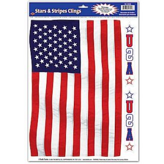 Beistle 12 x 17 Stars & Stripes Cling, 7/Pack