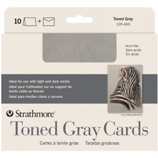 Strathmore Cards & Envelopes 5X6.875 10/Pkg Toned Gray