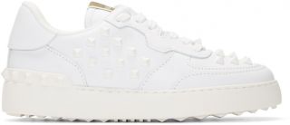 Valentino: White Rock B Low Top Sneakers
