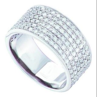 14K White Gold 1.24ctw Glamorous Diamond Pave Round Diamond Ladies Bridal Ring