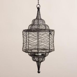 Black Spun Wire Hanging Lantern