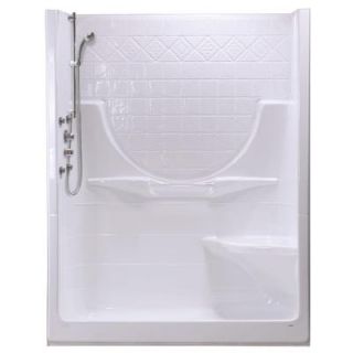 MAAX Montego II 33 1/4 in. x 59 1/4 in. x 74 1/2 in. Shower Stall with Right Seat in White 101126 000 001 005