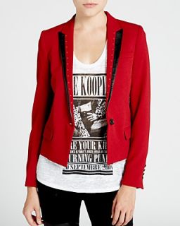 The Kooples Jacket   Leather Trim Cropped