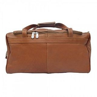 Piel Blushing Red Leather 17 Small Travel Duffel; Saddle